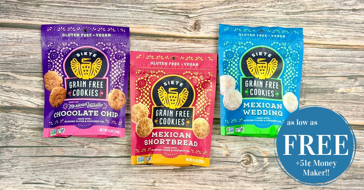Siete Cookies as low as FREE + 51¢ Money Maker!