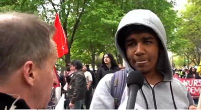 Humiliation Ensues for “May Day” Agitator When Reporter Points Out Precisely Who He is Protesting for (VIDEO)
